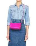 sac jerome dreyfuss Bobi S Croute Velours Fuxia