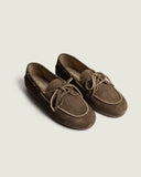 Mocassin bateau en daim brossé | Marron foncé
