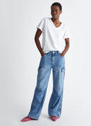 T-shirt avec poche poitrine et strass Liu Jo