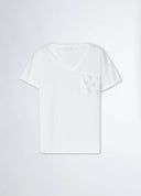 T-shirt avec poche poitrine et strass Liu Jo