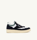 BASKET AUTRY MID CUIR BLANC DAIM MARINE