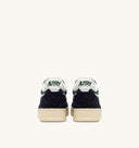 BASKET AUTRY MID CUIR BLANC DAIM MARINE