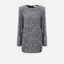 Mini-robe sac en chenille brodée de sequins