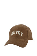 CASQUETTE BASEBALL EN VELOUR A COTES CAFE AVEC BRODERIES