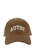 CASQUETTE BASEBALL EN VELOUR A COTES CAFE AVEC BRODERIES