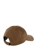 CASQUETTE BASEBALL EN VELOUR A COTES CAFE AVEC BRODERIES