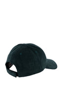 CASQUETTE BASEBALL EN VELOUR A COTES GREEN AVEC BRODERIES