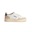 BASKET BAISSE MEDALIST EN DAIM ET CUIR BLANC ET BLEU AUTRY
