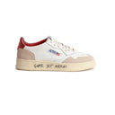 BASKET AUTRY MEDALIST CUIR BLANC BORDEAU