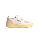 BASKET AUTRY MEDALIST LOW CUIR BLANC DAIM ROSE