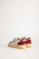 BASKET AUTRY MEDALIST LOW CUIR BLANC ET DAIM POURPRE