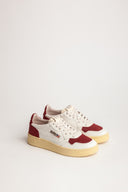 BASKET AUTRY MEDALIST LOW CUIR BLANC ET DAIM POURPRE