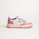 BASKET AUTRY MEDALIST LOW CUIR BLANC ET ROSE
