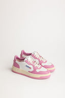 BASKET AUTRY MEDALIST LOW CUIR BLANC ET ROSE