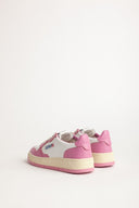 BASKET AUTRY MEDALIST LOW CUIR BLANC ET ROSE