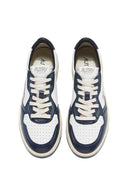 BASKET MEDALIST LOW BICOLOR EN CUIR BLANC ET BLEU