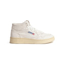 BASKET AUTRY MEDALIST MID EN CUIR BLANC