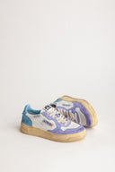 BASKET AUTRY MEDALIST USED CUIR BLANC LAVANDE AZUR