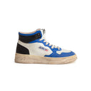 BASKET AUTRY MEDALIST MID SUPER VINTAGE CUIR BLANC BLEU NOIR