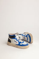 BASKET AUTRY LOW CUIR BLANC BLEU
