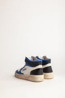 BASKET AUTRY MEDALIST MID SUPER VINTAGE CUIR BLANC BLEU NOIR