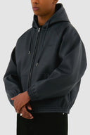 Veste à capuche en cuir Arte