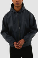 Veste à capuche en cuir Arte