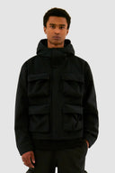 Veste en nylon à capuche avec poches 3D