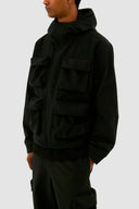 Veste en nylon à capuche avec poches 3D