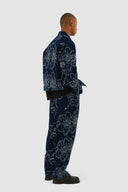 Veste en jean à points de fleurs