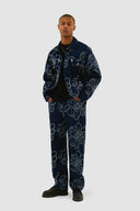 Veste en jean à points de fleurs
