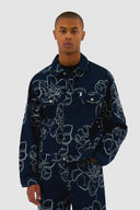 Veste en jean à points de fleurs