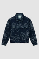 Veste en jean à points de fleurs