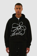 Sweat à capuche zippé avec logo fleuri