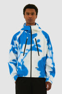 Veste technique à fleurs bleues