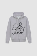 Sweat à capuche zippé avec logo fleuri