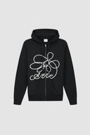 Sweat à capuche zippé avec logo fleuri