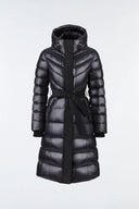 CORALIA Manteau en duvet léger avec capuchon et ceinture à nouer Mackage