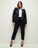 RENZO PANT veronica beard navy boutons or