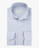 Blue linen striped shirt Profuomo