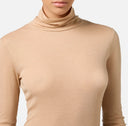 Pull col roulé en jersey et laine avec logo