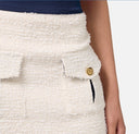 Mini-jupe en tweed avec poches Beurre/Navy
