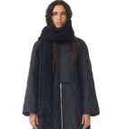Black Fringed Écharpe Ganni