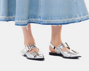 BALLERINES À BOUCLE FÉMININES EN MÉTAL ARGENTÉ