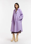 Manteau lilas croisé en laine Essentiel