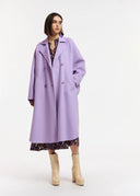 Manteau lilas croisé en laine Essentiel