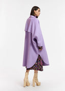 Manteau lilas croisé en laine Essentiel