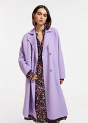 Manteau lilas croisé en laine Essentiel