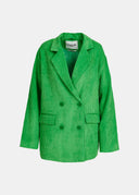 Blazer croisé en velours côtelé vert Essentiel