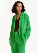 Blazer croisé en velours côtelé vert Essentiel